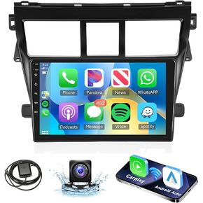 2G 64G Radio for Toyota Yaris VIOS 2007-2013 Android Car Stereo Carplay Android Auto, Rimoody 9 Inch Touchscreen Mirror Link Bluetooth FM/RDS GPS WiFi SWC Backup Camera