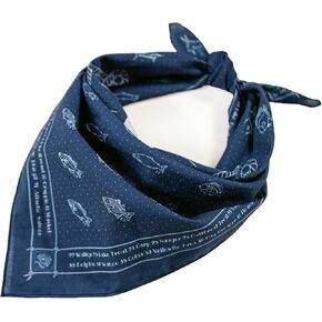 The Good Luck Angler's Bandana, 100% Cotton, Fisherman gift handkerchief, for men and women (navy blue)