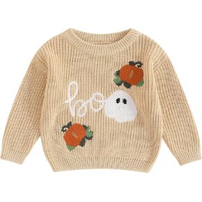 Halloween Baby Girl Boy Sweater Knitted Toddler Sweatshirt Pumpkin Warm Onesie Oversized Newborn Infant Clothes