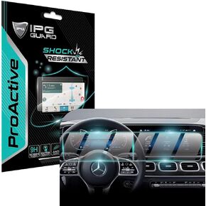 IPG ProActive for Mercedes 2020-2024 GLE 350 450 580 2023 E 450 350 Maybach GLS 600 G550 Navigation + Dasboard (2 Pieces - 12.3 Inch Each) 9H Hardness Screen Protector Smooth Glass Touch Ultra