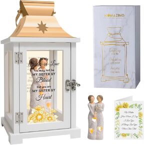 Sister Gifts Lantern - Unique Sister Gifts from Sister, Birthday Gifts for Sister Best Sister Gift Ideas for Mothers Day Christmas Thanksgiving Sisters Figurine Lantern Gifts from Sister