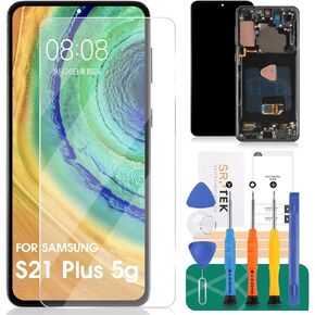 for Samsung Galaxy S21+ 5G Screen Replacement for Galaxy S21 Plus 5g LCD Screen for Samsung S21+ 5G Display for SM-G996B SM-G996U Digitizer Touch Screen Assembly Repair Part with Frame