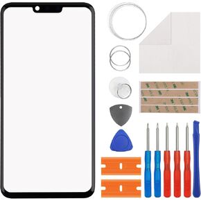 استبدال شاشة زجاجية أمامية Duotipa متوافقة مع LG G8 ThinQ 6.1 بوصة، شاشة زجاجية أمامية للعدسة الخارجية لهاتف LG G8 ThinQ LMG820QM7 مع أدوات - لا توجد شاشة LCD ومحول رقمي يعمل باللمس