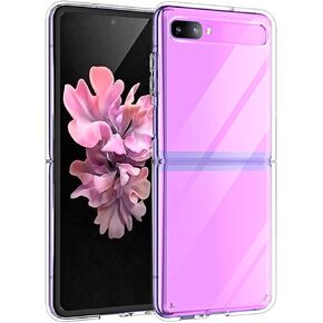 Compatible with Samsung Galaxy Z Flip Clear Case,Galaxy Z Flip 2020 Case [Slim Thin] Crystal Hard PC and Soft TPU Bumper Shockproof Anti-Scratch Transparent- Clear