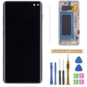 [TFT، إطار أبيض بريزم] شاشة Amoled LCD لهاتف Samsung Galaxy S10+ Plus G975 شاشة رقمية تعمل باللمس بديلة لشاشة LCD G975F/DS G975U G975U G975W 6.4 بوصة من BITANR in Kuwait