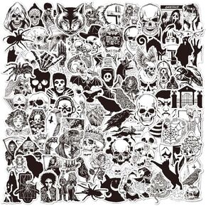 100 PCS Gothic Stickers for Water Bottles, Vinyl Waterproof Stickers, Horror Skeleton Stickers, Cool Goth Stickers for Laptop, Phone, Guitars, and Skateboards