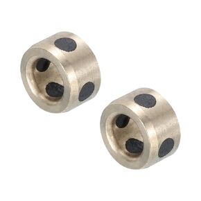 MECCANIXITY Sleeve Bearings 6mm/0.24" Bore,12mm/0.47" OD,19mm/0.75" Height,Wrapped Oilless Bushings Brass Graphite,JDB Oilless Graphite Lubricating Brass Bearing Bushing Sleeve Pack of 2