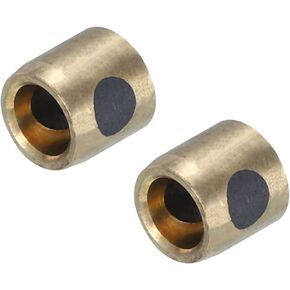 MECCANIXITY Sleeve Bearings 6mm/0.24" Bore,12mm/0.47" OD,19mm/0.75" Height,Wrapped Oilless Bushings Brass Graphite,JDB Oilless Graphite Lubricating Brass Bearing Bushing Sleeve Pack of 2