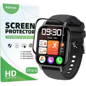 واقي شاشة متوافق مع الساعة الذكية Popglory P66 (3 عبوات) طبقة حماية كاملة ثلاثية الأبعاد متوافقة مع ساعة Hendari وNiUFFiT وNacid 1.85 بوصة الذكية in Kuwait