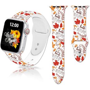 Holiday Gifts Watch Bands Compatible with Apple Watch 38mm 40mm 41mm 44mm 42mm 45mm, Adjustable Soft Silicone Wristband Replaceable Sport Strap for iWatch Series SE/7/6/5/4/3/2/1