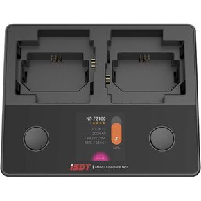 ISDT NP2 Camera Battery Charger Set - 90 Mins Full Charge - Max 25W Type-C Input - Compatible with Sony A9 A7III A7RIII Cyber-Shot DSC-RX100 Series, HDR-CX405