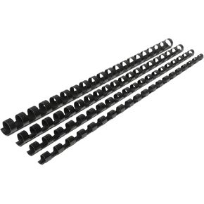 CR21-681012BK Binding Combs Plastic 21 Ring 25-95 Sheet Capacity, Max Binding A4 Size Paper, 6mm, 8mm, 10mm, 12mm Black Multi-Size Pack of 100