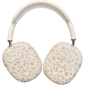 for AirPods Max Case,Cute Pink Flower Design,Plant Floral Shock Buffer Headphones Ear Buds Protective Cover for Girls Ladies