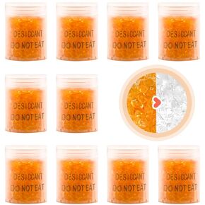 Wisesorb 1 Gram 100 Packs Desiccant Canister, Silica Gel Clear Capsules, Orange to White Indicating Desiccant Capsules, Food Safe Moisture Absorbers for Storage