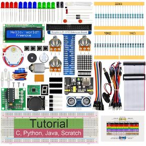 Freenove Ultrasonic Starter Kit for Raspberry Pi 5 4 B 3 B+ 400, 484-Page Detailed Tutorial, Python C Java Scratch Code, 171 Items, 88 Projects
