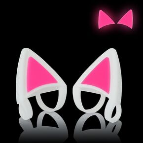 آذان القطط من LEFXMOPHY لسماعات Bose Sony Razer، Kitty Ear Pink تتوهج في الظلام in Kuwait