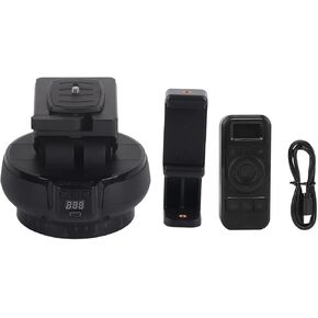 Motorized Panoramic Tripod Head, 360 Degree Automatic Rotation Panoramic Pan Tilt with Clip Large Load Bearing Capacity for Mobile Phones Mirror Less Cameras DSLR Cameras Pro