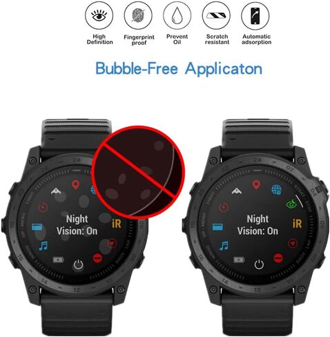 [ 3PCS ] Compatible with Gamin tactix 7 Screen Protector, PET Premium Real HD Protective Film Compatible for tactix 7 Pro Ballistic GPS Tactical Smartwatch in Saudi Arabia