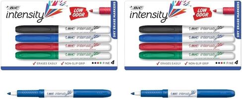 BIC GDEP41-Ast Great Erase Low Odor Dry Erase Markers, Fine Point, Assorted, 4 Dry Erase Markers in Saudi Arabia