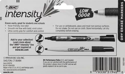 BIC GDEP41-Ast Great Erase Low Odor Dry Erase Markers, Fine Point, Assorted, 4 Dry Erase Markers in Saudi Arabia