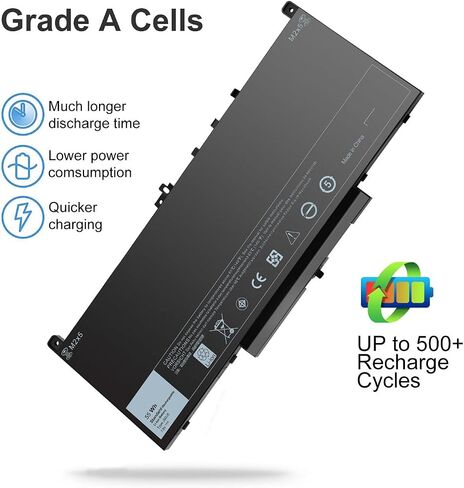 بطارية BNDeluxe J60J5 R1V85 451-BBSX 451-BBSY 451-BBSU MC34Y 242WD PDNM2 0MC34Y مناسبة لاستبدال بطارية الكمبيوتر المحمول Dell Latitude E7270 E7470 7.6V 55WH 4-Cell in Kuwait