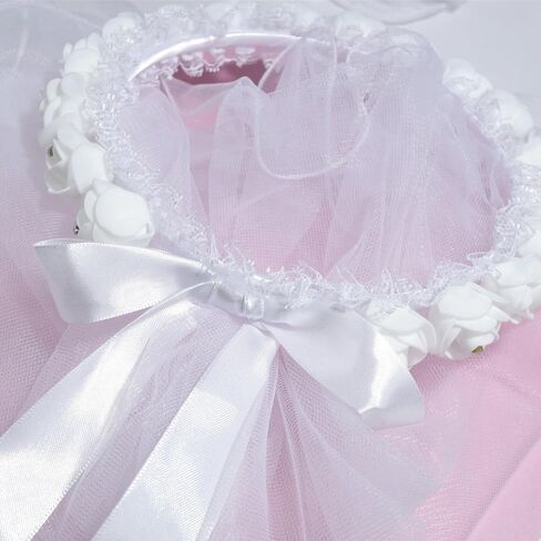 Needzo First Holy Communion Headpiece, White Veil Headband with Flower Accents, Elegant Hair Accessory for Church Ceremony, One Size Fits Most in Saudi Arabia