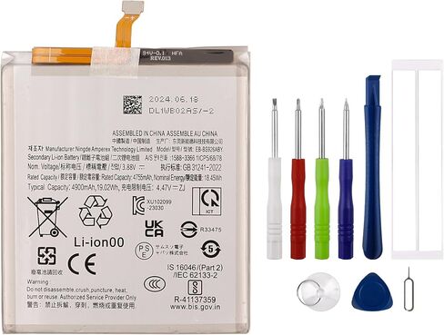 بطارية جديدة قابلة لإعادة الشحن EB-BS926ABY متوافقة مع Galaxy S24+ SM-S926B، SM-S926B/DS، SM-S926U، SM-S926U1، SM-S926W مع الأدوات in Saudi Arabia