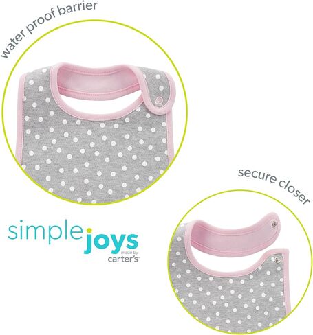 مجموعة Simple Joys من Carter's Baby للفتيات مكونة من 4 قطع وبنطلون ومريلة وقبعة in Kuwait