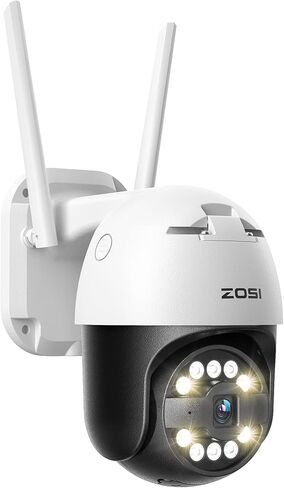 ZOSI 3K 5MP Pan/Tilt WiFi Security Camera, C296 Plug-in Home Surveillance Camera Outdoor, Person Vehicle Detection, Human Tracking, Night Vision, 2 Way Audio, Floodlight Siren, Cloud & SD Card Storage in Saudi Arabia