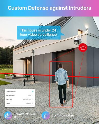 ZOSI 3K 5MP Pan/Tilt WiFi Security Camera, C296 Plug-in Home Surveillance Camera Outdoor, Person Vehicle Detection, Human Tracking, Night Vision, 2 Way Audio, Floodlight Siren, Cloud & SD Card Storage in Saudi Arabia