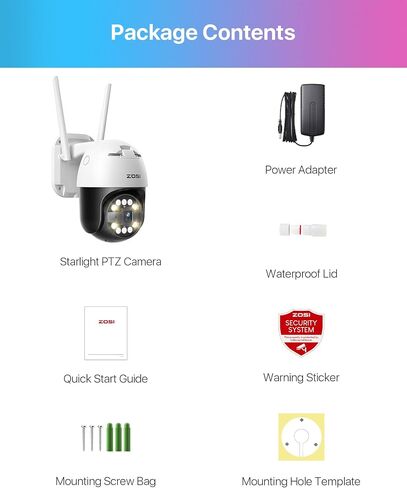 ZOSI 3K 5MP Pan/Tilt WiFi Security Camera, C296 Plug-in Home Surveillance Camera Outdoor, Person Vehicle Detection, Human Tracking, Night Vision, 2 Way Audio, Floodlight Siren, Cloud & SD Card Storage in Saudi Arabia