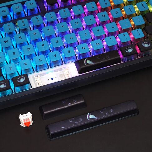 MOLGRIA SKYLOONG GK87 Jellyfish Pudding Keycaps RGB Backlit Gaming Keyboard, Hot Swappable Red Machinery Gateron Switches, Triple-Mold Connection with Knobs and LCD Display Mechanical Keyboard in Saudi Arabia
