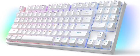 X56 Wireless Mechanical Keyboard 2.4GHz/Bluetooth/USB-C Hot-Swappable Gaming Keyboard RGB Backlight 89 Key Layout Full Key Rollover Anti-ghosting Unique RGB Sidelight Design (White) in Saudi Arabia