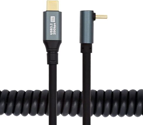 سلك تمديد xiwai USB4 من النوع C ذكر إلى أنثى، كابل بيانات شاحن USB-C ملفوف للوحة المفاتيح 20 جيجابت في الثانية 100 وات 8K للكمبيوتر المحمول اللوحي in Kuwait