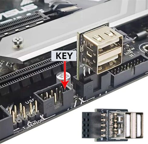 Xiwai 2 قطعة/الوحدة 9Pin 10Pin رأس اللوحة الأم الداخلية إلى المزدوج USB 2.0 أنثى محول محول النوع الأفقي عالية السرعة 480 ميجابت في الثانية لأجهزة الكمبيوتر المحمولة والأجهزة اللوحية in Saudi Arabia
