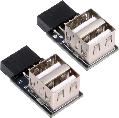 Xiwai 2 قطعة/الوحدة 9Pin 10Pin رأس اللوحة الأم الداخلية إلى المزدوج USB 2.0 أنثى محول محول النوع الأفقي عالية السرعة 480 ميجابت في الثانية لأجهزة الكمبيوتر المحمولة والأجهزة اللوحية in Saudi Arabia