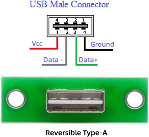 xiwai Micro-USB 5Pin Female Type-B DIY OEM Socket Connector Panel Mount Type with PC Board USB 2.0 Pinout 5pcs/Set in Kuwait