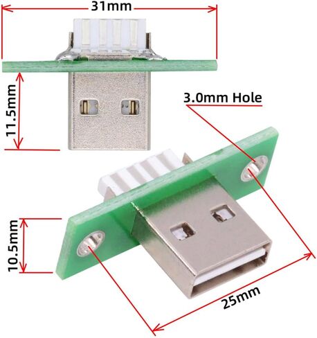 xiwai Micro-USB 5Pin Female Type-B DIY OEM Socket Connector Panel Mount Type with PC Board USB 2.0 Pinout 5pcs/Set in Kuwait