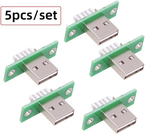 xiwai Micro-USB 5Pin Female Type-B DIY OEM Socket Connector Panel Mount Type with PC Board USB 2.0 Pinout 5pcs/Set in Kuwait