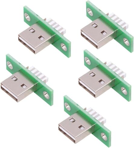 xiwai Micro-USB 5Pin Female Type-B DIY OEM Socket Connector Panel Mount Type with PC Board USB 2.0 Pinout 5pcs/Set in Kuwait