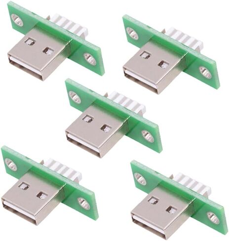 xiwai Micro-USB 5Pin Female Type-B DIY OEM Socket Connector Panel Mount Type with PC Board USB 2.0 Pinout 5pcs/Set in Kuwait