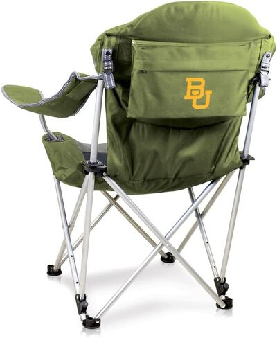 PICNIC TIME NCAA Reclining Camp Chair, One Size, Black with Gray Accents in Saudi Arabia