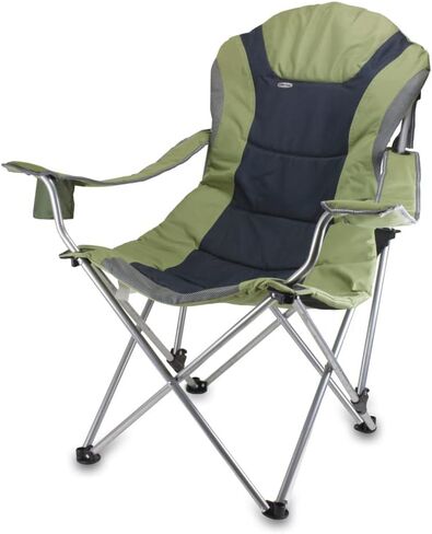 PICNIC TIME NCAA Reclining Camp Chair, One Size, Black with Gray Accents in Saudi Arabia