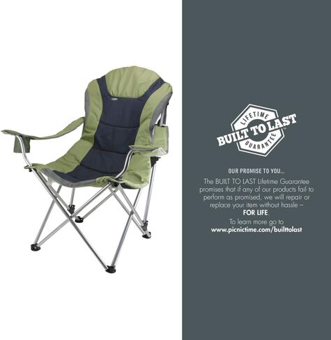 PICNIC TIME NCAA Reclining Camp Chair, One Size, Black with Gray Accents in Saudi Arabia