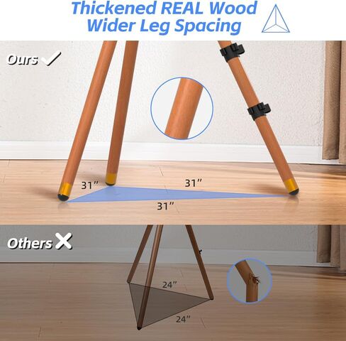 حامل فني من Suptek بشاشة LCD LED مقاس 37 إلى 65 بوصة، وحامل عرض تلفزيون الاستوديو، وحامل تلفزيون قابل للتعديل وقاعدة حامل ثلاثي الأرجل، وقوس أسود، وثلاثة أرجل من خشب الزان، ML3 in Kuwait