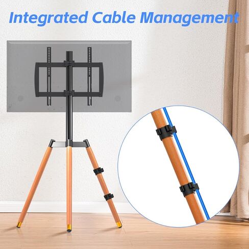 حامل فني من Suptek بشاشة LCD LED مقاس 37 إلى 65 بوصة، وحامل عرض تلفزيون الاستوديو، وحامل تلفزيون قابل للتعديل وقاعدة حامل ثلاثي الأرجل، وقوس أسود، وثلاثة أرجل من خشب الزان، ML3 in Kuwait