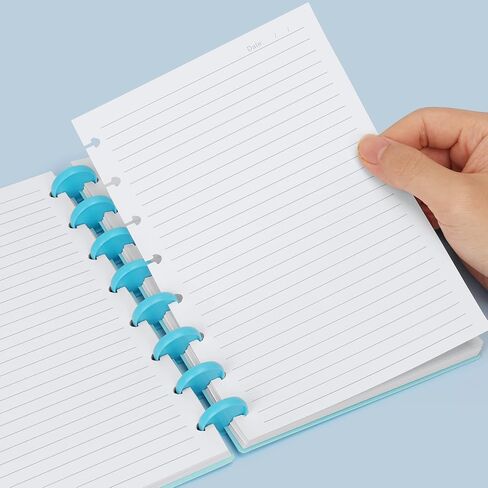 During Junior Size Discbound Refill Paper, 8-Disc Loose Leaf Refillable Lined Filler Paper A5 Discbound 100gsm Thick Planner Inserts,100 Sheets /200pages,5 Colors,5.8" x 8.2" in Kuwait