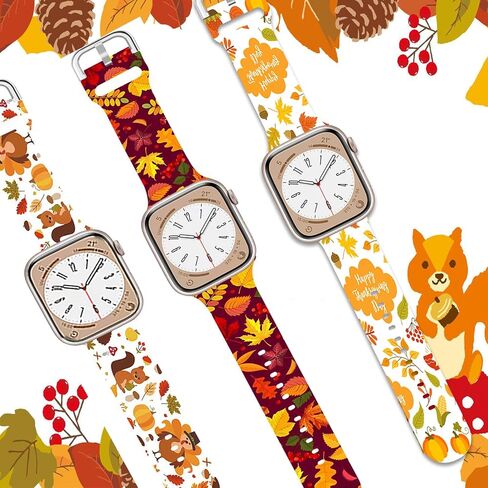 Christmas Fall Thanksgiving Band Compatible Apple Watch Winter Print Soft Strap 3 packs Women 38mm 40mm 41mm 42mm 44mm 45mm 49mm.Jullstar Holiday Seasonal Xmas Snowflake Elf Gnomes Santa Snowman Wristband in Saudi Arabia