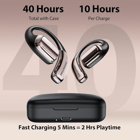 Open Ear Wireless Bluetooth Headphones, Pain-Free Air Conduction Ear Buds with LED Digital Display Charging Case, Sweat Resistant for Running, Safe Driving, and Extended Daily Use in Saudi Arabia