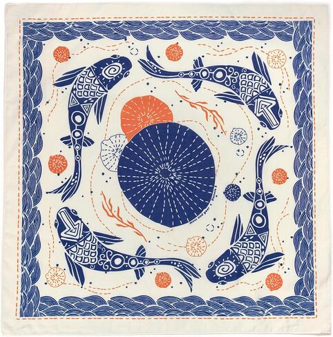 The Good Luck Angler's Bandana, 100% Cotton, Fisherman gift handkerchief, for men and women (navy blue) in Saudi Arabia